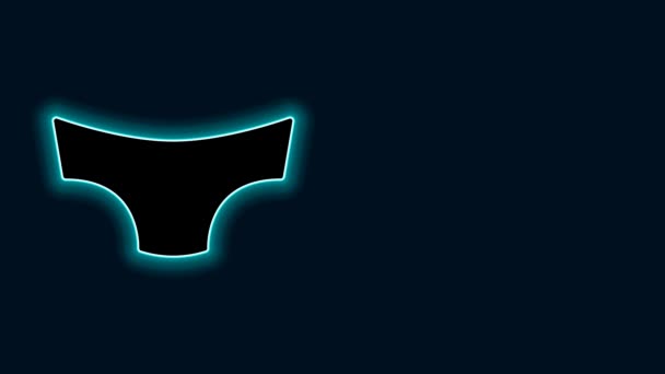 Glowing Neon Line Men Underpants Icon Isolated Black Background Man — Stock Video