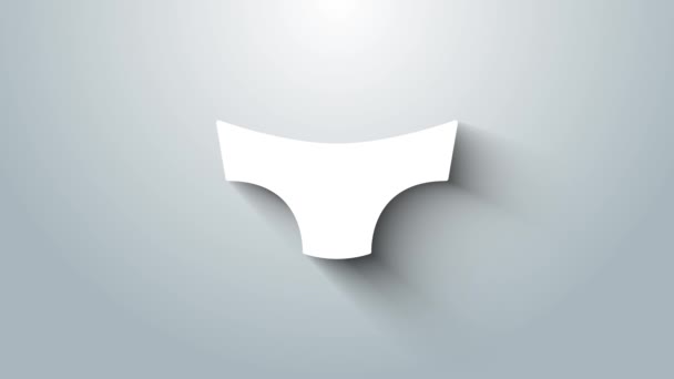 Witte Mannen Onderbroek Pictogram Geïsoleerd Grijze Achtergrond Man Ondergoed Video — Stockvideo