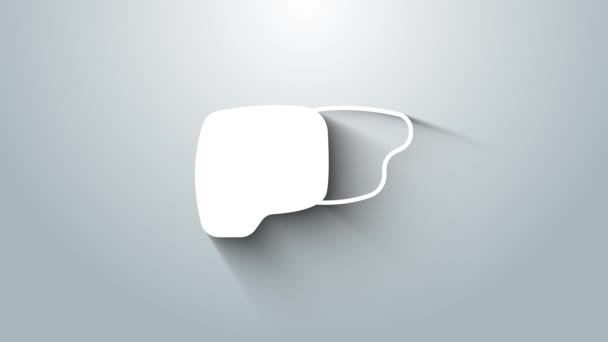 Иконка Белой Печени Человека Выделена Сером Фоне Видеографическая Анимация — стоковое видео