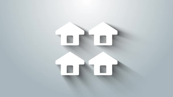 Icono Casa Blanca Aislado Sobre Fondo Gris Agencia Inmobiliaria Casa — Vídeos de Stock