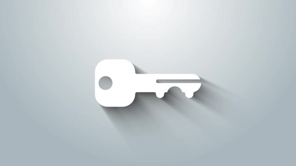 White House Key Icon Isolated Grey Background Video Motion Graphic — Stock Video