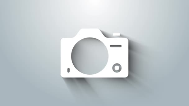 화이트 카메라 아이콘은 배경에서 분리되었다 Foto 카메라 디지털 비디오 그래픽 — 비디오