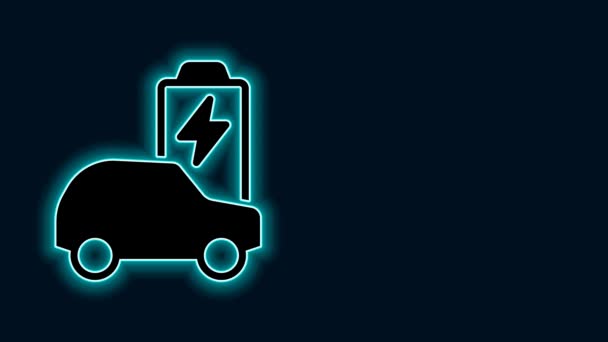 Leuchtende Neon Line Elektroauto Und Elektrische Kabelstecker Ladesymbol Isoliert Auf — Stockvideo