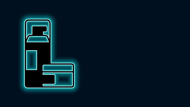 Leuchtendes Neon Line Rasierschaum Symbol Isoliert Auf Schwarzem Hintergrund Rasierschaum — Stockvideo