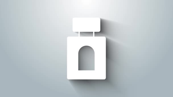 White Aftershave Symbol Isoliert Auf Grauem Hintergrund Kölner Sprühbild Männliche — Stockvideo