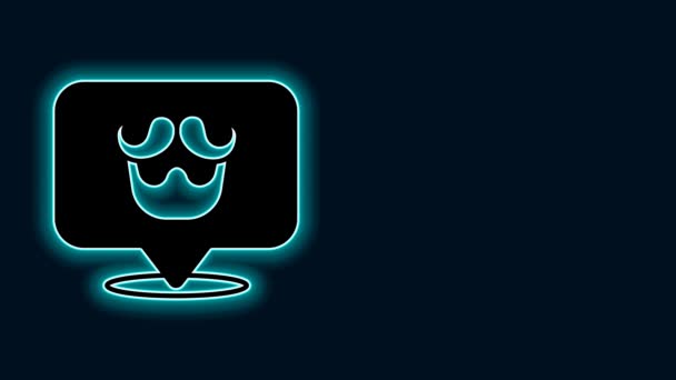 Świecąca Neonowa Ikona Fryzjera Odizolowana Czarnym Tle Logo Fryzjera Lub — Wideo stockowe