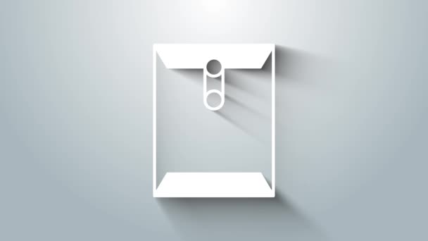 White Envelope Icon Isolated Grey Background Received Message Concept New — Video Stock