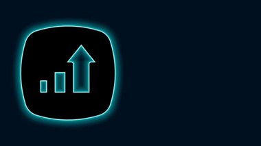 Parlayan neon hattı Finansal büyüme ikonu siyah arkaplanda izole edildi. Gelirleri arttırıyorum. 4K Video hareketli grafik canlandırması.