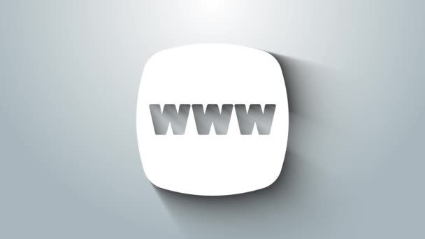 Білий Значок Шаблону Веб Сайту Ізольовано Сірому Фоні Протокол Інтернет — стокове відео