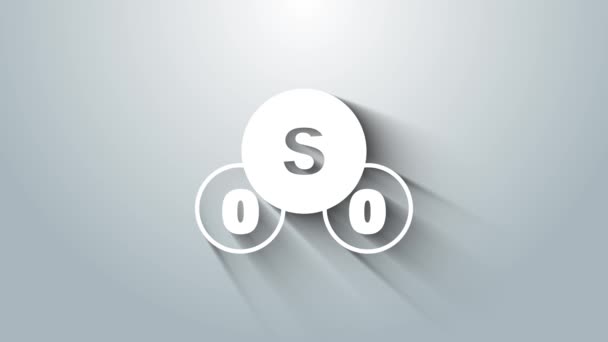 화이트 이산화 So2 아이콘은 배경에서 분리되었다 비디오 그래픽 애니메이션 — 비디오