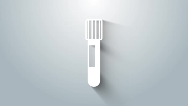 White Test Tube Flask Chemical Laboratory Test Icon Isolated Grey — Stock Video