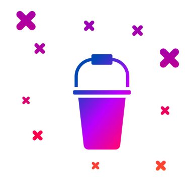 Beyaz arkaplanda renk kovası simgesi izole edildi. Kademeli rastgele dinamik şekiller. Vektör.