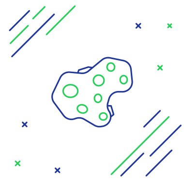 Asteroid çizgi simgesi beyaz arkaplanda izole edildi. Renkli taslak konsepti. Vektör.