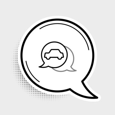 Çizgi Araba Servis simgesi gri arkaplanda izole edildi. Otomobil tamircisi. Tamirci oto tamircisi. Bakım tabelası. Renkli taslak konsepti. Vektör