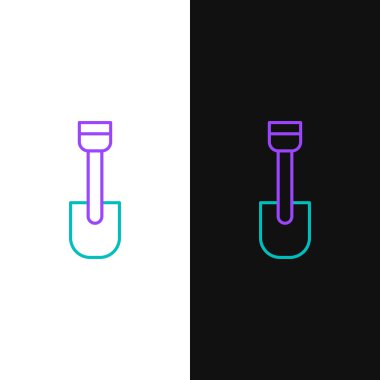 Çizgi Kürek oyuncak simgesi beyaz ve siyah arkaplanda izole edildi. Renkli taslak konsepti. Vektör.