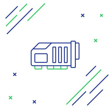 Çizgi Video grafik kartı simgesi beyaz arkaplanda izole edildi. Renkli taslak konsepti. Vektör.