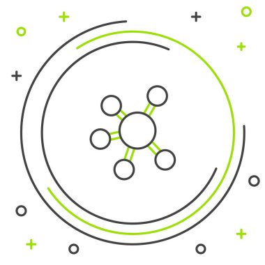 Çizgi Projesi taban simgesi beyaz arkaplanda izole edildi. İş analizi ve planlama, danışmanlık, takım çalışması, proje yönetimi. Renkli taslak konsepti. Vektör.