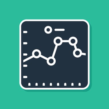 Blue Browser with stocks market growth graphs and money icon isolated on green background. Monitor with stock charts arrow on screen. Vector.