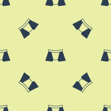 Mavi Adam iç çamaşırı ikonu sarı arka planda izole edilmiş pürüzsüz desen. Erkek iç çamaşırı. Vektör.