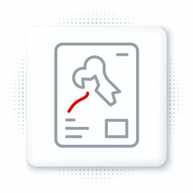 Röntgen çekimleri simgesi beyaz arkaplanda izole edildi. Renkli taslak konsepti. Vektör