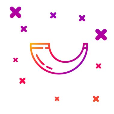 Color line Traditional ram horn, shofar icon isolated on white background. Rosh hashanah, jewish New Year holiday traditional symbol. Gradient random dynamic shapes. Vector.