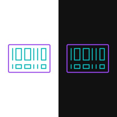 Line Barcode icon isolated on white and black background. Colorful outline concept. Vector