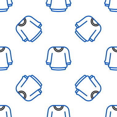 Line Sweater icon isolated seamless pattern on white background. Pullover icon. Sweatshirt sign. Colorful outline concept. Vector