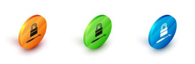 Isometric Lockpicks or lock picks for lock picking icon isolated on white background. Circle button. Vector.