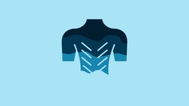 Blue Massage icon isolated on blue background. Relaxing, leisure. 4K Video motion graphic animation .