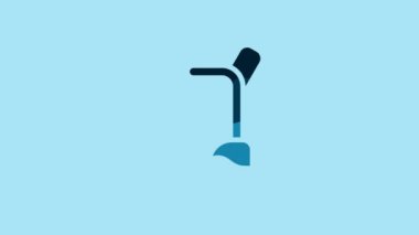 Blue Treadmill machine icon isolated on blue background. 4K Video motion graphic animation .