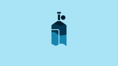 Blue Aqualung icon isolated on blue background. Oxygen tank for diver. Diving equipment. Extreme sport. Diving underwater equipment. 4K Video motion graphic animation .