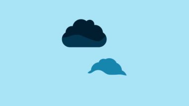 Blue Cloud icon isolated on blue background. 4K Video motion graphic animation .