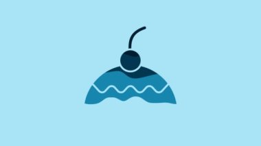 Blue Cake icon isolated on blue background. Happy Birthday. 4K Video motion graphic animation .
