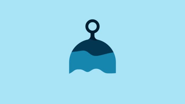 Blue Sauna Hat Icon Isolated Blue Background Video Motion Graphic — Stock videók