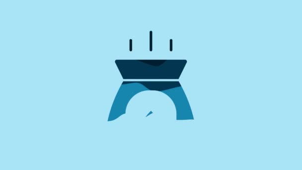Blue Aroma Candle Icon Isolated Blue Background Video Motion Graphic — Stock video