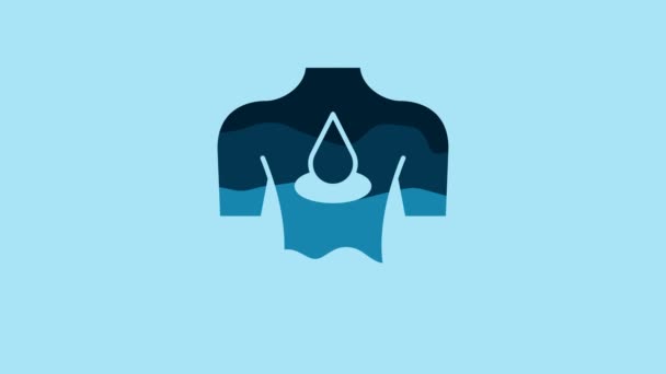 Blue Massage Aroma Oils Icon Isolated Blue Background Relaxing Leisure — Video Stock
