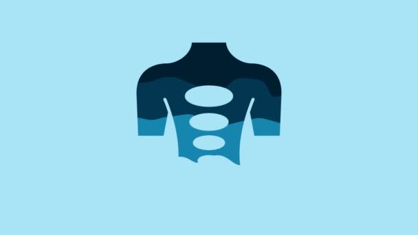 蓝色按摩石疗法图标孤立在蓝色背景 4K视频运动图形动画 — 图库视频影像