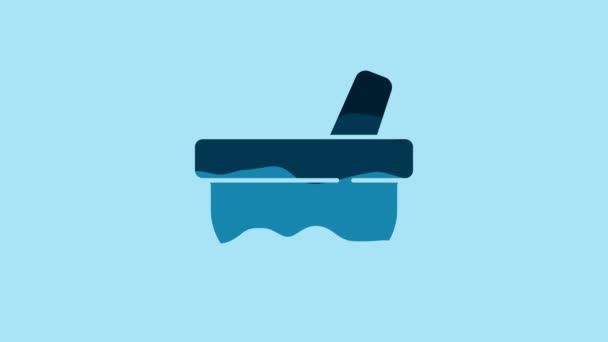 Blue Mortar Pestle Icon Isolated Blue Background Video Motion Graphic — Vídeo de stock