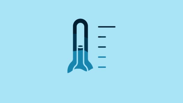 Blue Sauna Thermometer Icon Isolated Blue Background Sauna Bath Equipment — Vídeos de Stock