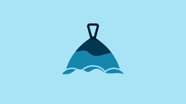 Blue Sauna Hat Icon Isolated Blue Background Video Motion Graphic — Vídeos de Stock