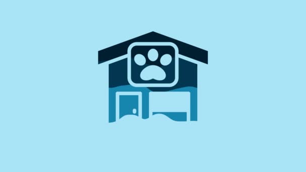 Blue Pet Grooming Icon Isolated Blue Background Pet Hair Salon — Stok video