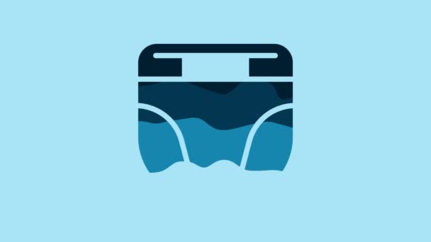 Blue Diaper Dog Icon Isolated Blue Background Pet Hygiene Accessory — 비디오