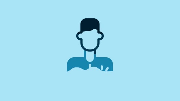 Blue Veterinarian Doctor Icon Isolated Blue Background Video Motion Graphic — Vídeo de Stock