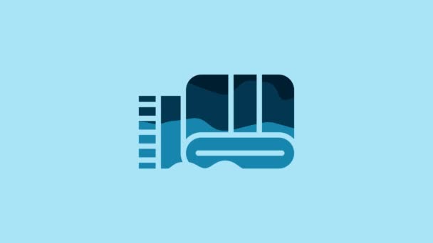 Blue Towel Stack Icon Isolated Blue Background Video Motion Graphic — Video Stock