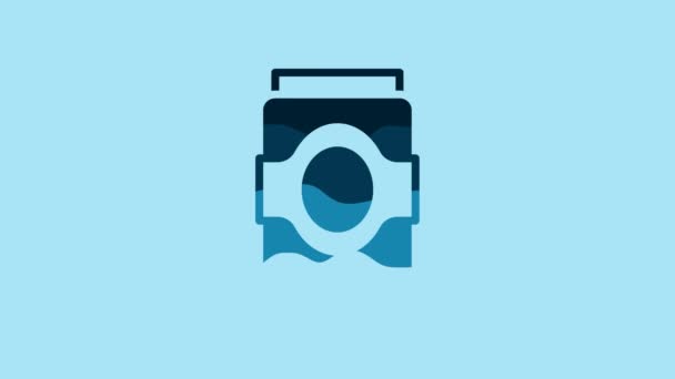 Blue Soda Can Icon Isolated Blue Background Video Motion Graphic — Stockvideo