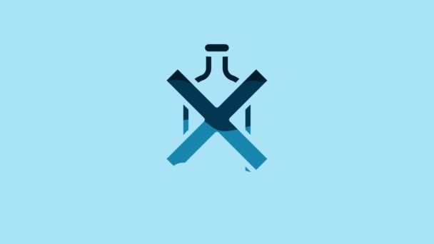 Blue Alcohol Icon Isolated Blue Background Prohibiting Alcohol Beverages Forbidden — Αρχείο Βίντεο