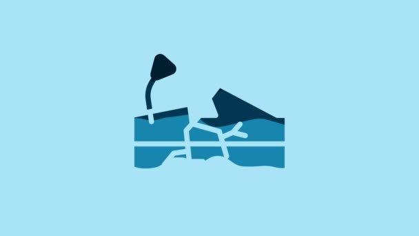 Blue Earthquake Icon Isolated Blue Background Video Motion Graphic Animation — Wideo stockowe