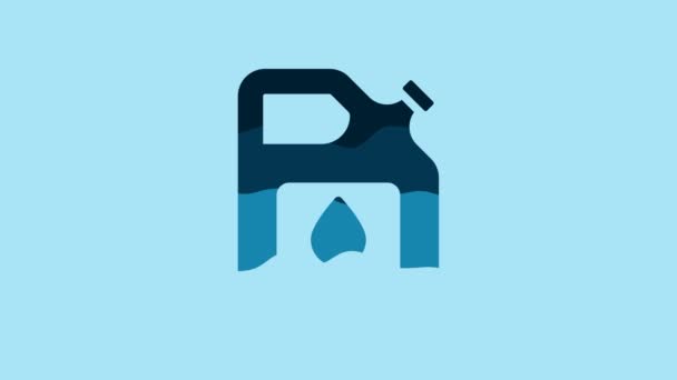 Blue Canister Gasoline Icon Isolated Blue Background Diesel Gas Icon — Vídeos de Stock