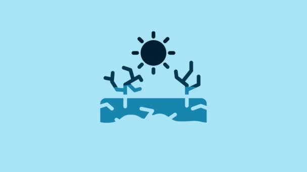 Blue Drought Icon Isolated Blue Background Video Motion Graphic Animation — Video