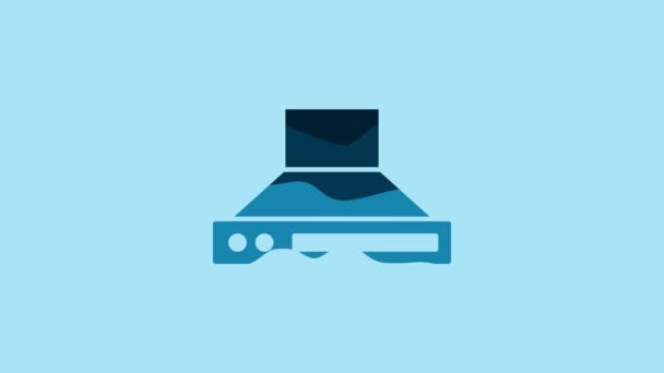 Blue Kitchen Extractor Fan Icon Isolated Blue Background Cooker Hood — 비디오